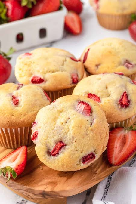 Stuffed Strawberry Muffins