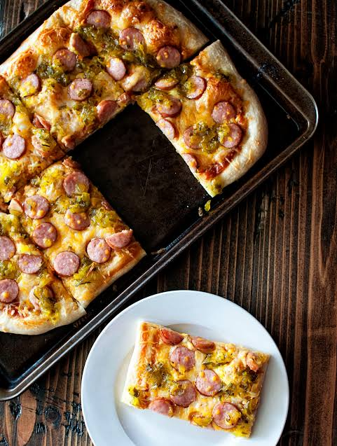 Apple Cheese Dog Pizza