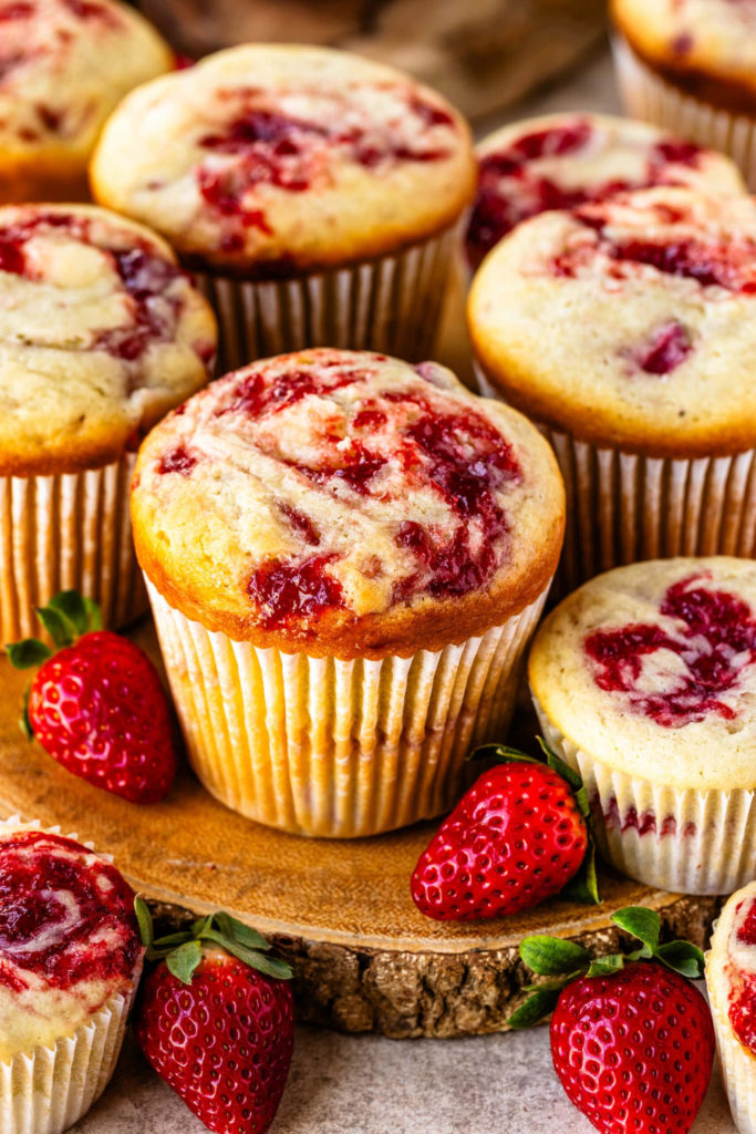 Stuffed Strawberry Muffins